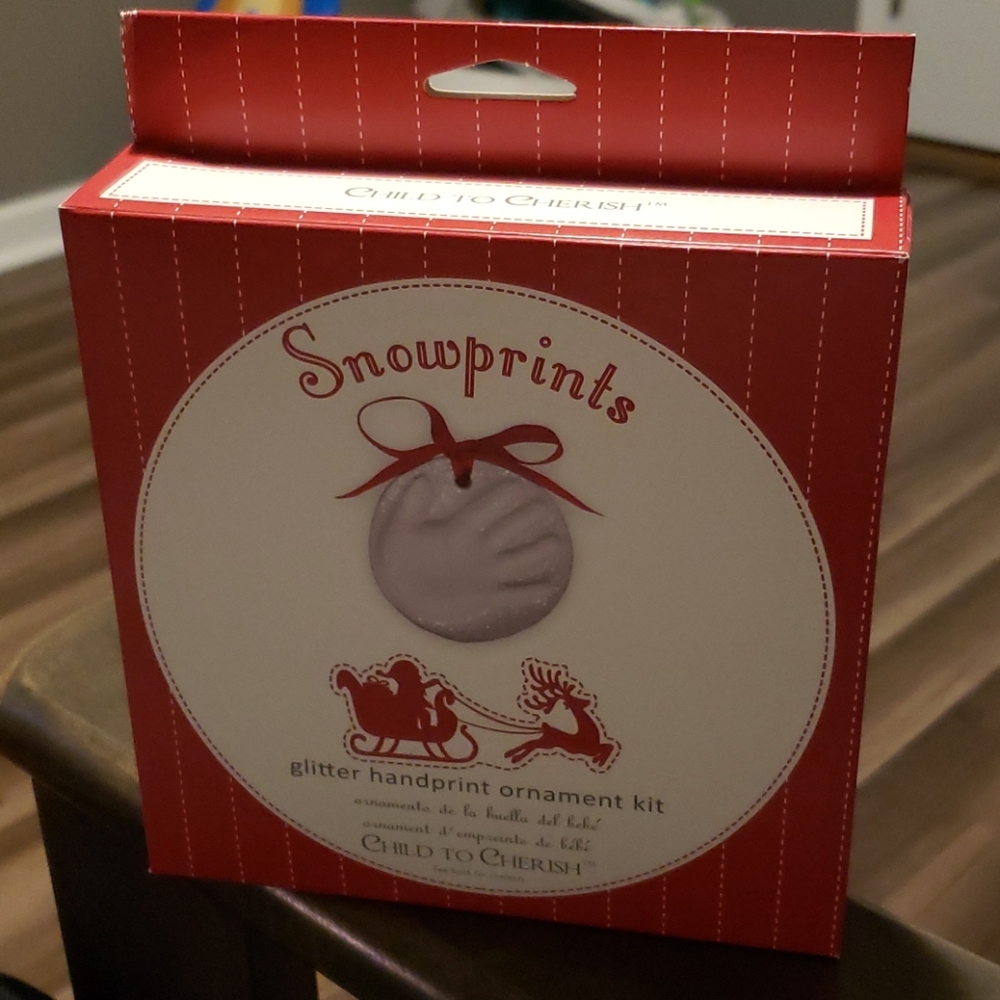 NIB Snowprints Glitter Handprint Ornament Kit